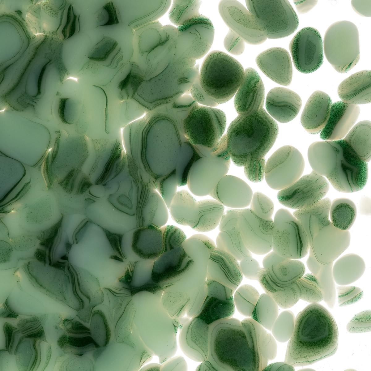 Mint Green Opalescent, Aventurine Green 2-Color Mix, Coarse Frit, Fusible