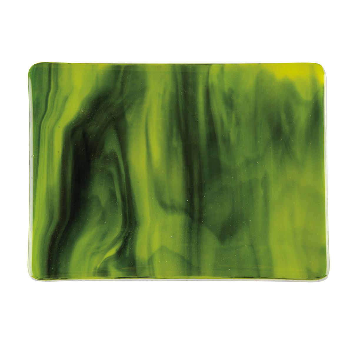 Yellow Opal, Deep Green 2-Color Mix, Double-rolled, 3 mm, Fusible