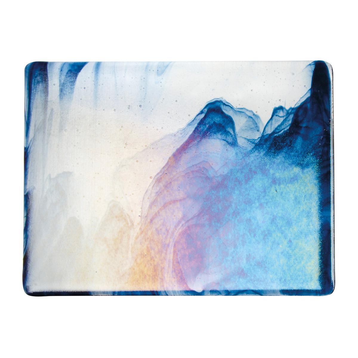 Clear, Blue Aventurine 2-Color Mix, Double-rolled, Iridescent, rainbow, 3 mm, Fusible