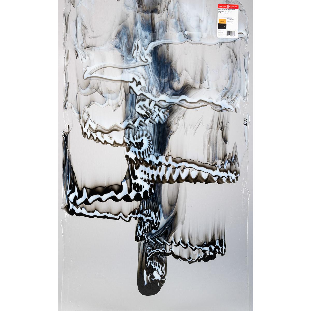 Clear, White, Black 3+ Color Mix, Graffiti, 3 mm, Fusible