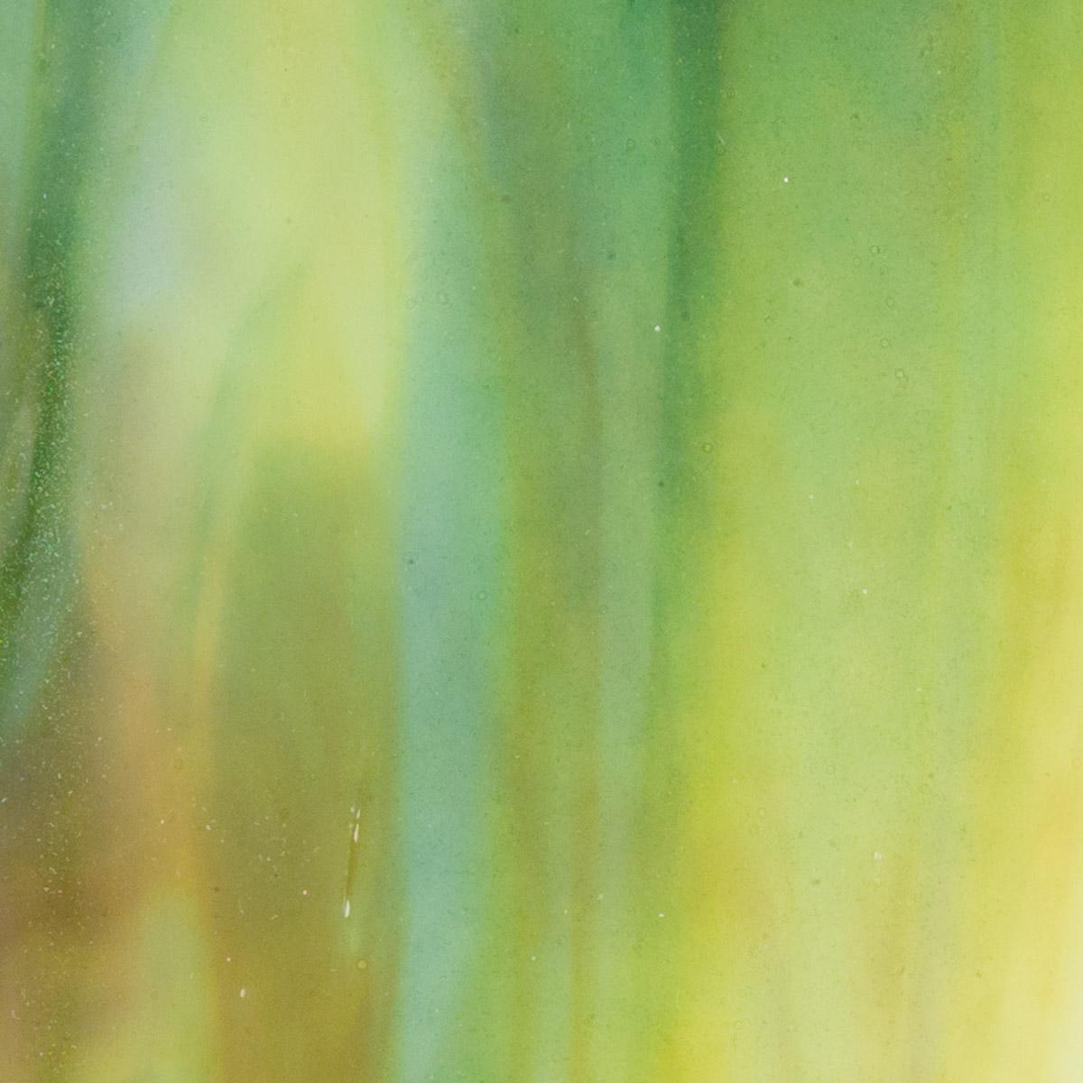 White, Aventurine Green, Caramel Opalescent 3+ Color Mix, Single-rolled, 3 mm, Color Sample, 2 x 2 in.