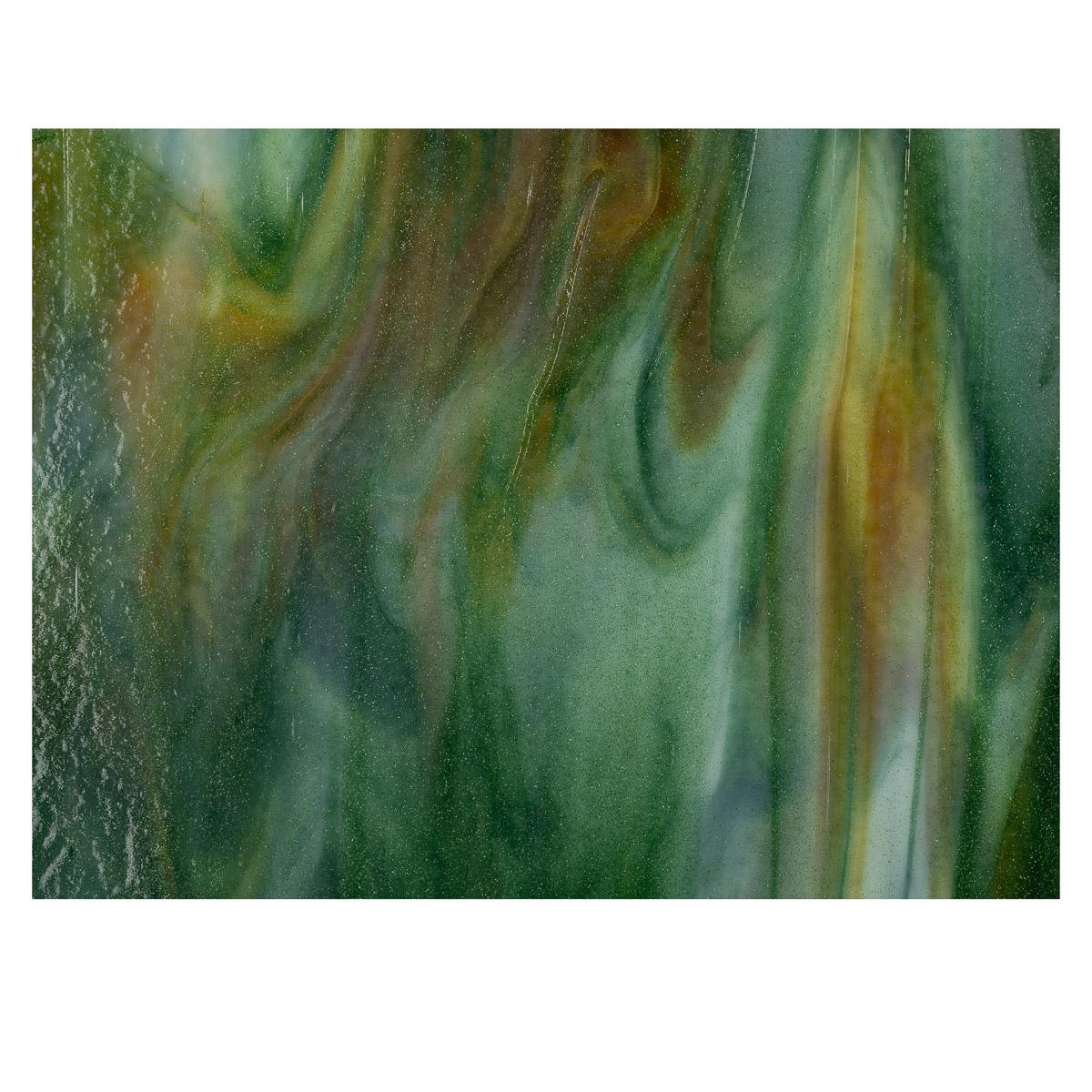 White, Aventurine Green, Caramel Opalescent 3+ Color Mix, Double-rolled, 3 mm, Fusible