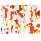 AUTUMN: Orange, Yellow and Red on White Lacy White Base Collage, Single-rolled, 3 mm, Fusible