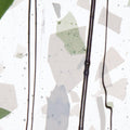 Green and White on Clear Clear Base Collage, Single-rolled, 3 mm, Color Sample, 2 x 2 in.