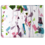 Deep Pink, Plum, Spring Green, Aqua (with Pink Streamers) on Clear Clear Base Collage, Single-rolled, 3 mm, Fusible