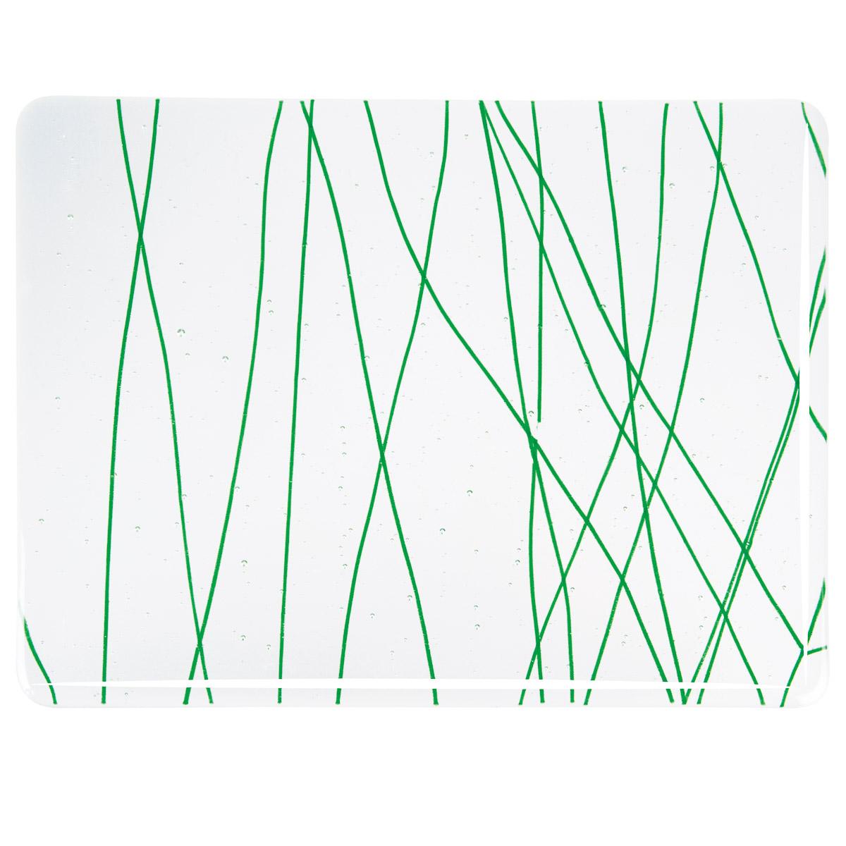 Aventurine Green Clear Base Collage, Single-rolled, 3 mm, Fusible