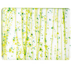 Dark Green, Spring Green, and Yellow Frit, Spring Green Streamers Clear Base Collage, Single-rolled, 3 mm, Fusible