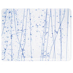 Cobalt Blue, Gray Blue, and Aqua Frit, Blue Streamers Clear Base Collage, Single-rolled, 3 mm, Fusible