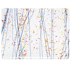 Yellow, Blue, and Red Frit, Blue Streamers Clear Base Collage, Single-rolled, 3 mm, Fusible