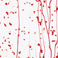 Red Frit, Red Streamers Clear Base Collage, Single-rolled, 3 mm, Color Sample, 2 x 2 in.