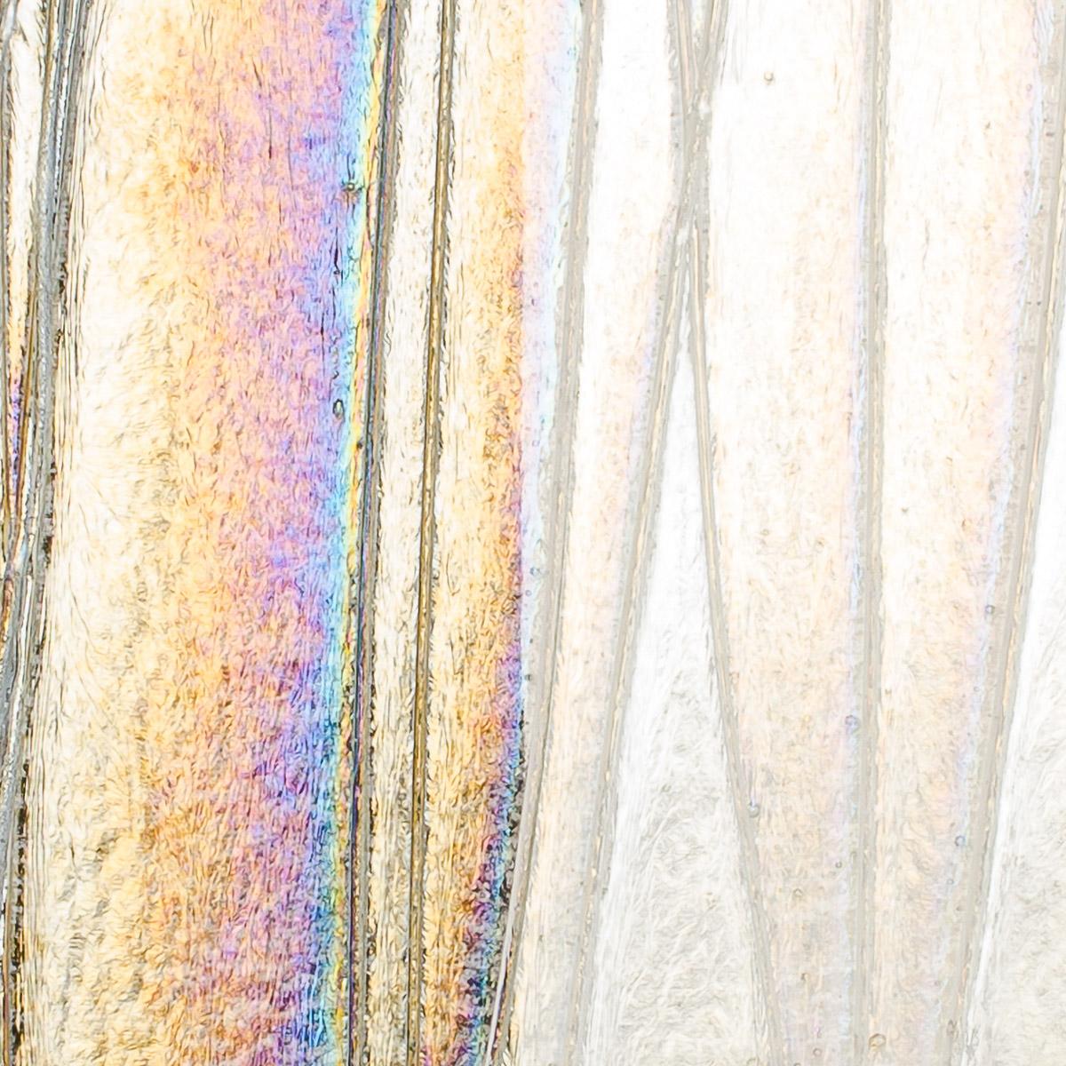 Clear with Clear Streamers Clear Base Collage, Double-rolled, Iridescent, rainbow, 3 mm, Fusible