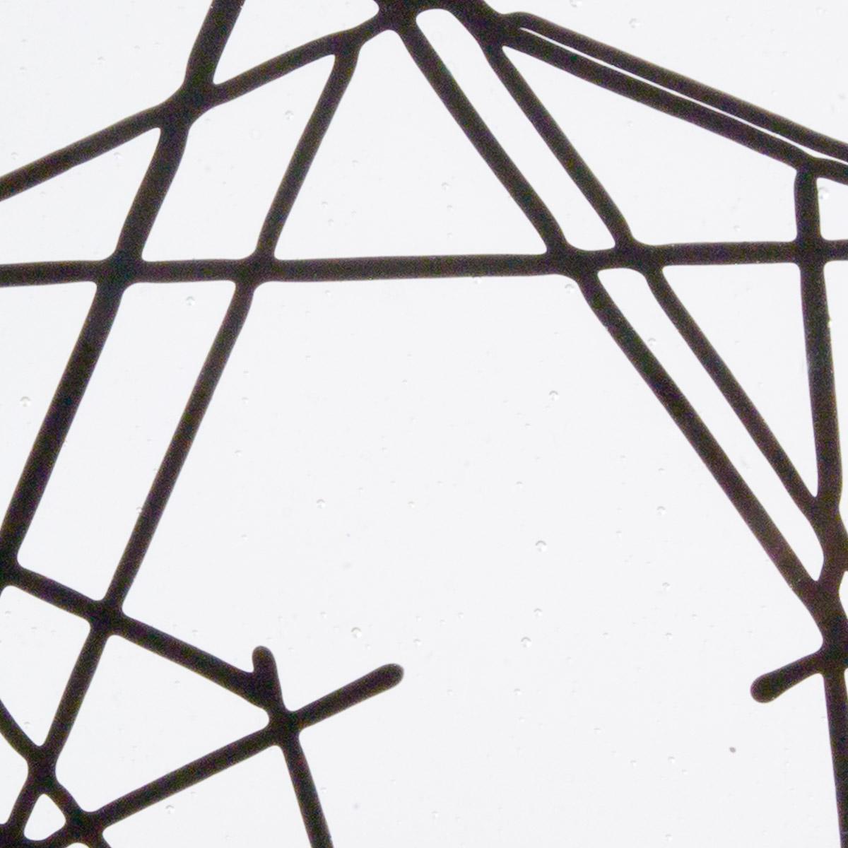 Black Chopstix Clear Base Collage, Double-rolled, 3 mm, Color Sample, 2 x 2 in.