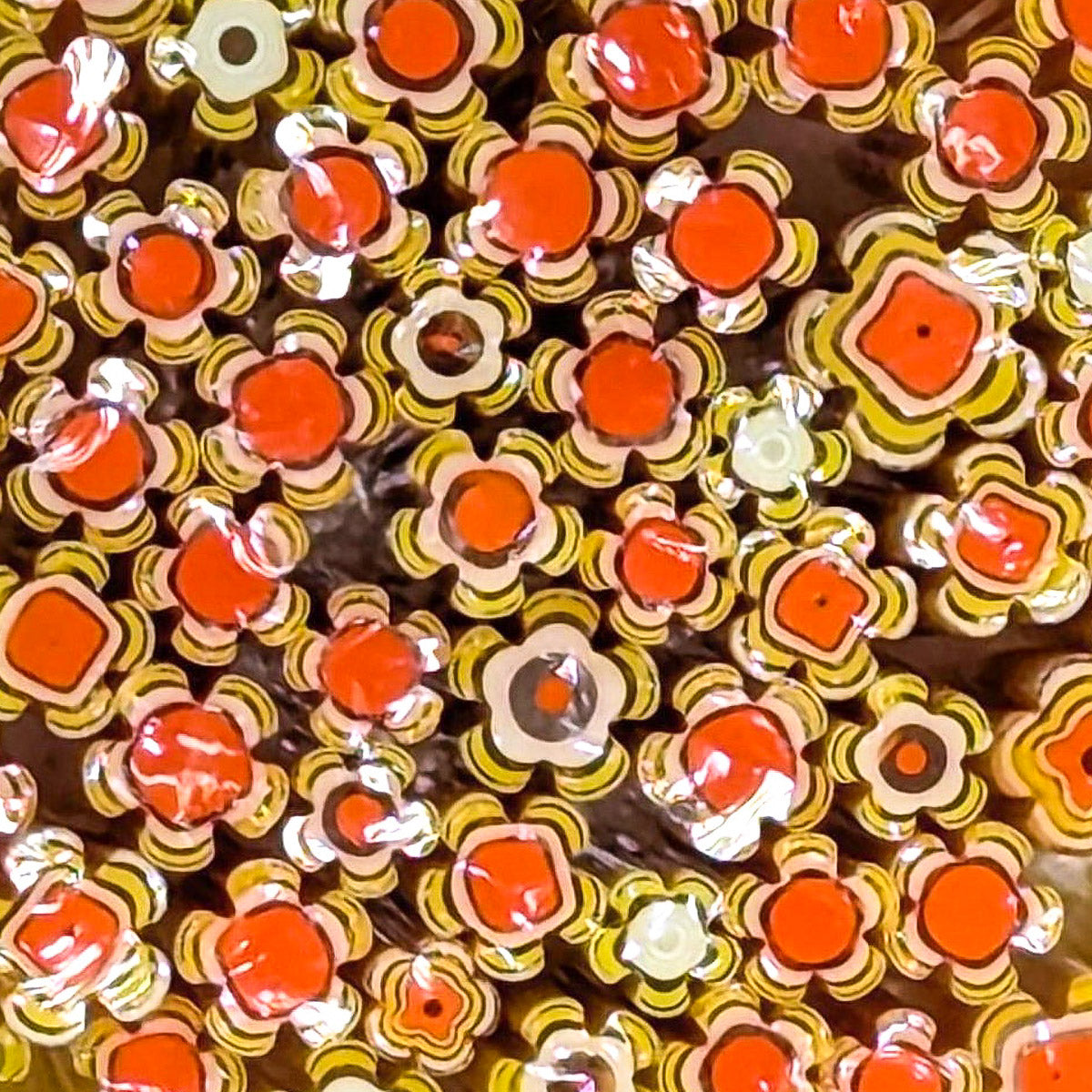 Murrine Sticks, Marigold and Orange Flowers, Pack