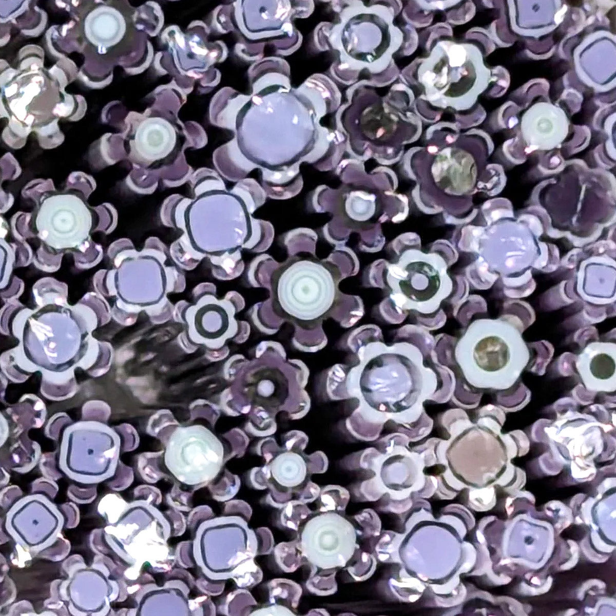Murrine Sticks, Gold Purple and Neo-Lavender Flowers, Pack