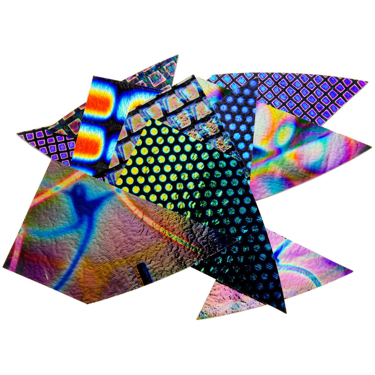Dichroic Scrap Pack, Black, Mixed Patterns