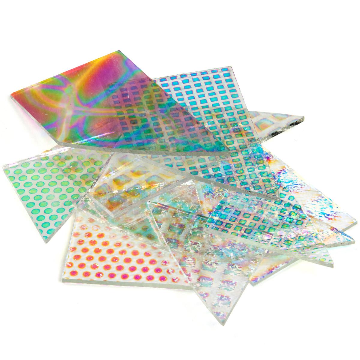 Dichroic Scrap Pack, Clear, Mixed Patterns