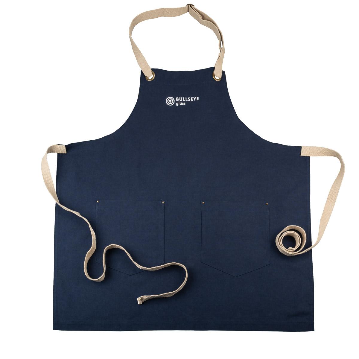 Bullseye Navy Blue Canvas Logo Bib Apron
