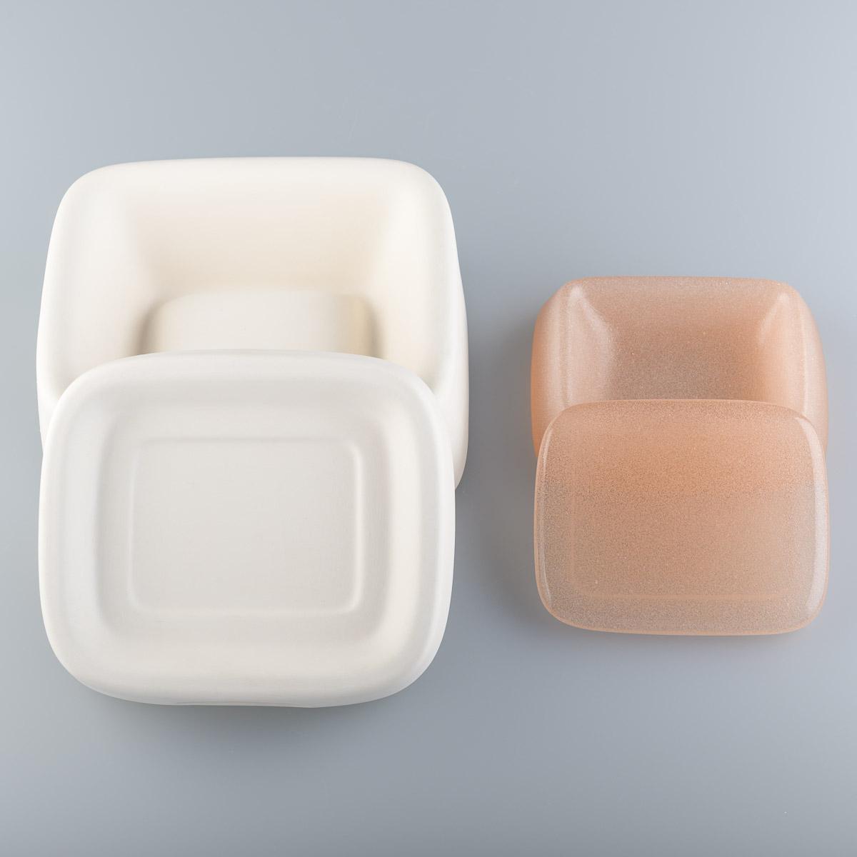 Rectangle Box with Lid, 5.8 x 6.5 x 2.4 in. (15 x 17 x 6 cm)
