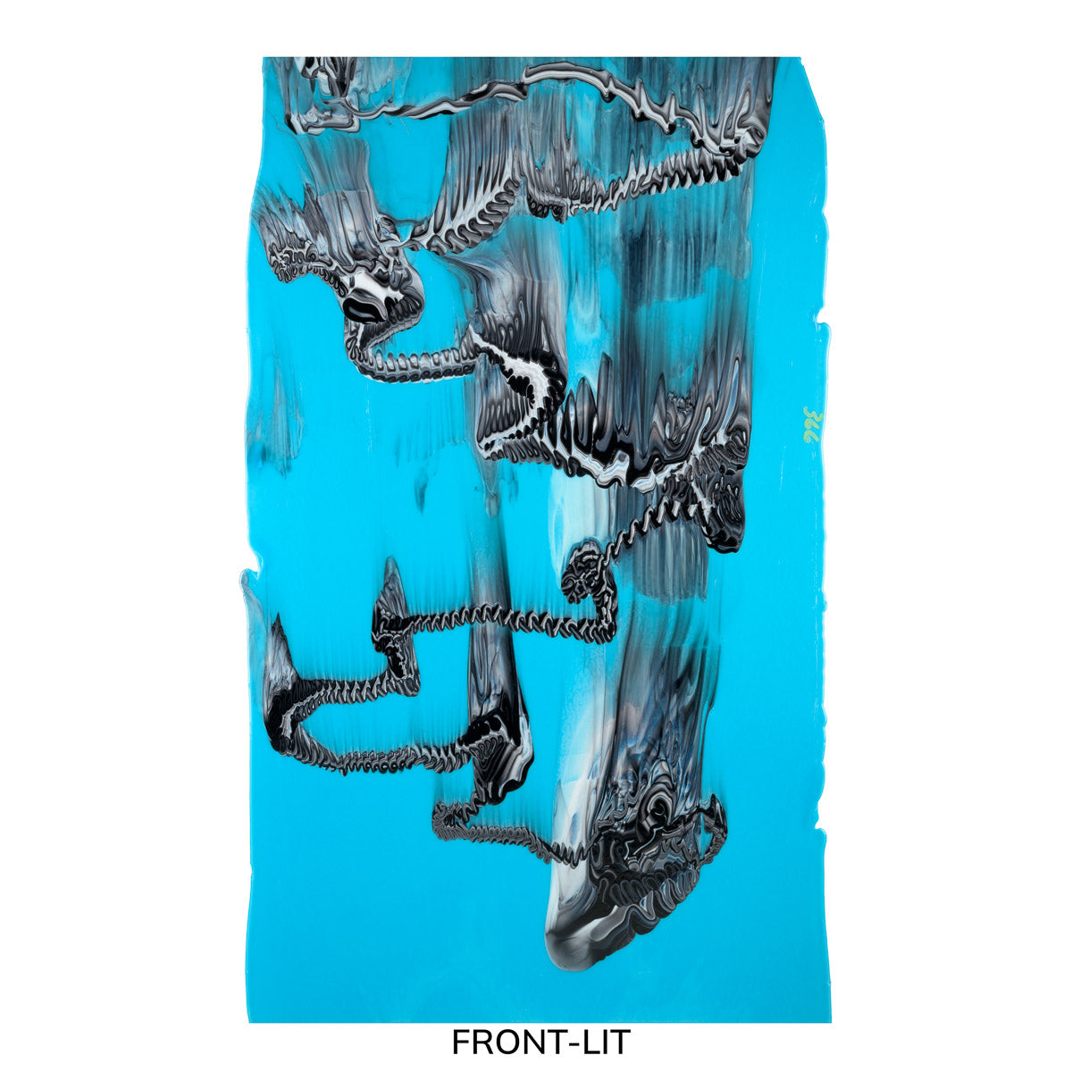 Light Cyan Opalescent, White Opalescent, Black Opalescent Graffiti, 3+ Color Mix, Double-rolled, 3mm, Fusible