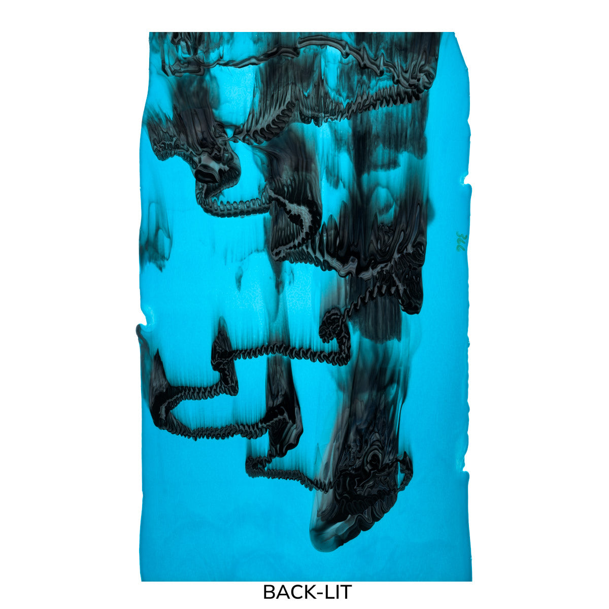 Light Cyan Opalescent, White Opalescent, Black Opalescent Graffiti, 3+ Color Mix, Double-rolled, 3mm, Fusible