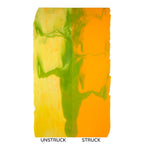 Pumpkin Orange Opalescent with Pea Pod Green Opalescent Infusion, 2-Color Mix, Double-rolled, 3 mm, Fusible