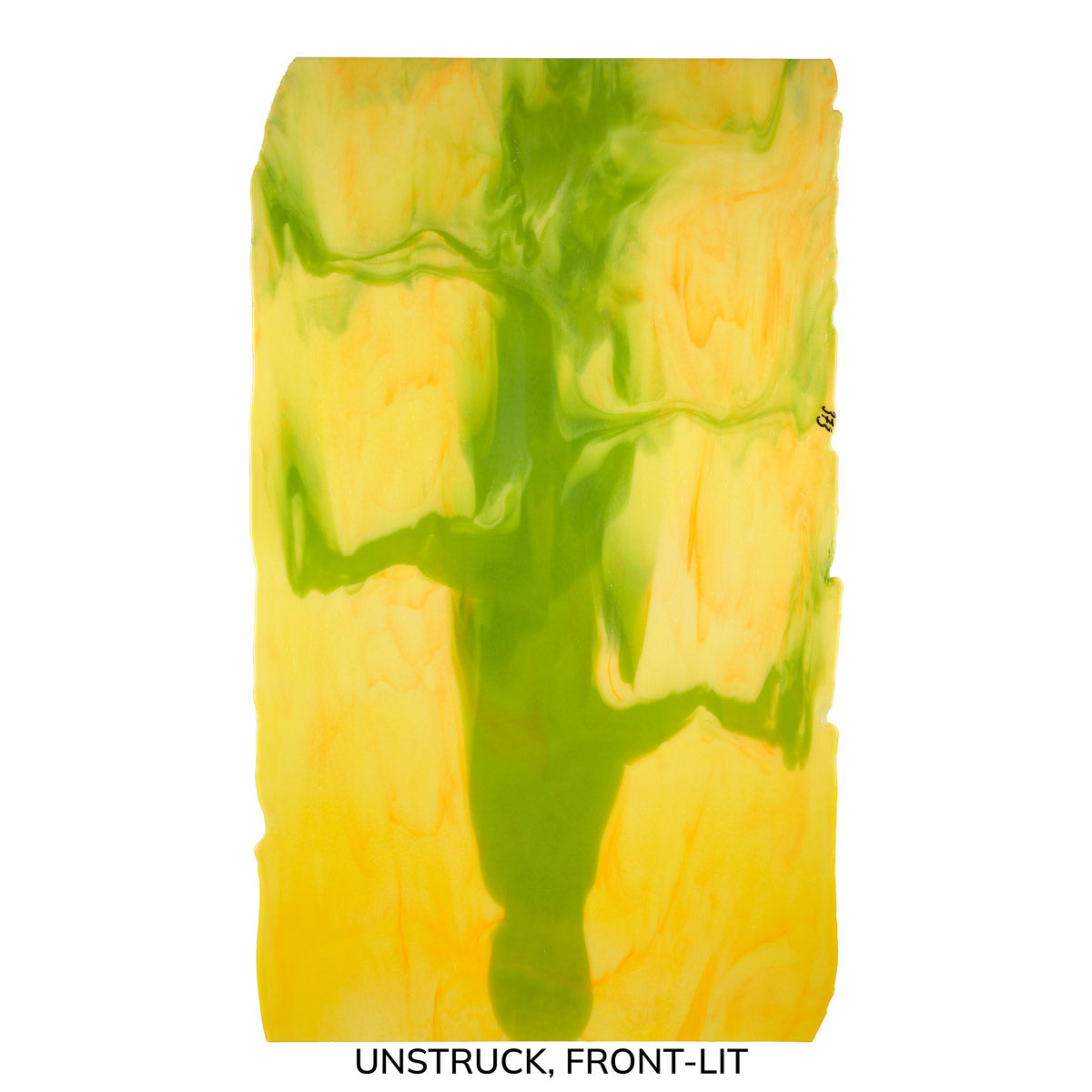 Pumpkin Orange Opalescent with Pea Pod Green Opalescent Infusion, 2-Color Mix, Double-rolled, 3 mm, Fusible