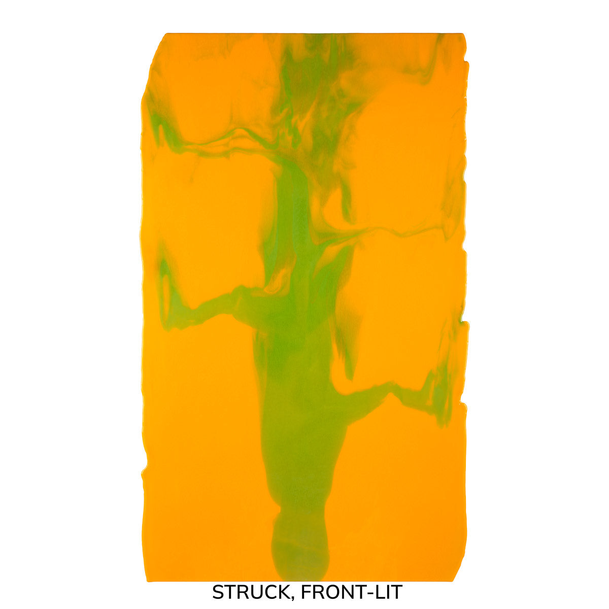 Pumpkin Orange Opalescent with Pea Pod Green Opalescent Infusion, 2-Color Mix, Double-rolled, 3 mm, Fusible