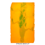 Pumpkin Orange Opalescent with Pea Pod Green Opalescent Infusion, 2-Color Mix, Double-rolled, 3 mm, Fusible