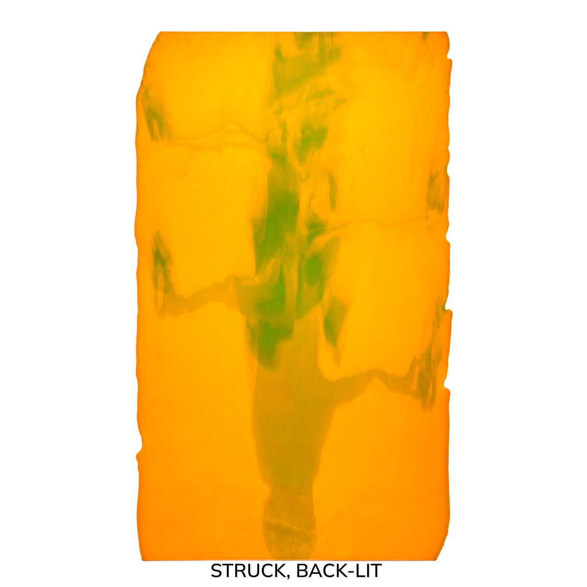 Pumpkin Orange Opalescent with Pea Pod Green Opalescent Infusion, 2-Color Mix, Double-rolled, 3 mm, Fusible