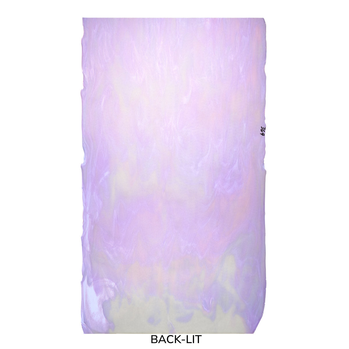 White Opalescent, Petal Pink Opalescent, Neo-Lavender Shift Transparent, 3+ Color Mix, Double-rolled, 3 mm, Fusible