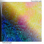 Dichro on Clear, Aurora Borealis, Emerald Transparent, Thin-rolled, 2 mm, Fusible, 3 x 3 in.
