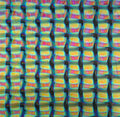 Dichro on Black, Sm Boxes Opalescent, Thin-rolled, 2 mm, Fusible, 3 x 3 in.