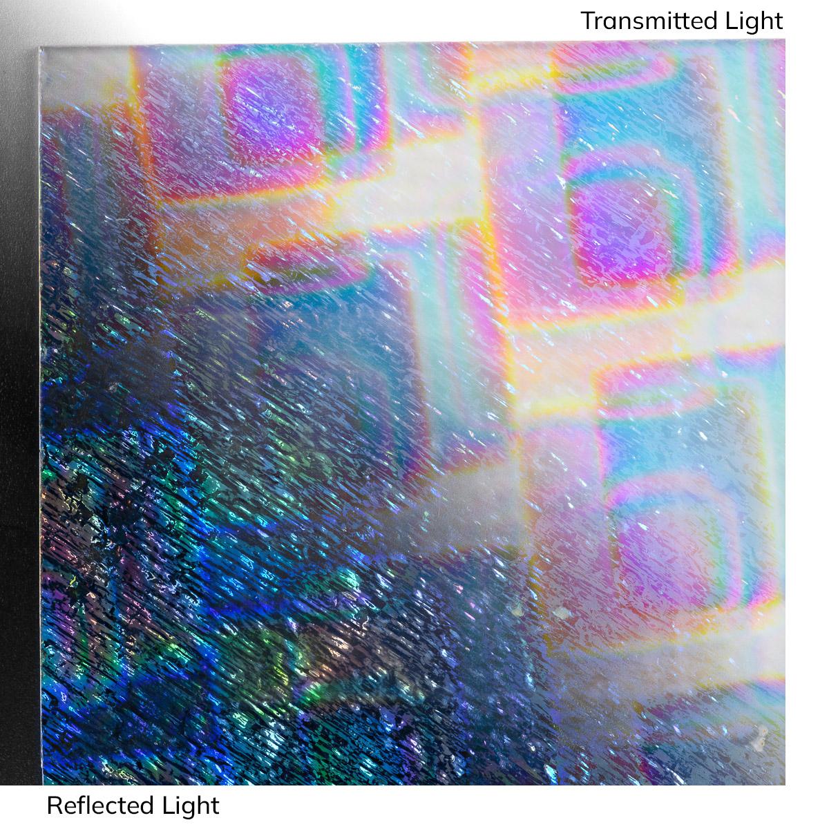 Dichro on Clear, Lg Boxes Transparent, Thin-rolled, 2 mm, Fusible, 3 x 3 in.