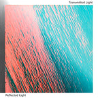 Dichro on Clear, Cyan/Dk Red Transparent, Thin-rolled, 2 mm, Fusible, 3 x 3 in.