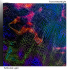 Dichro on Clear, Crinklized, Green/Magenta Blue Fusion Transparent, Thin-rolled, 2 mm, Fusible, 3 x 3 in.