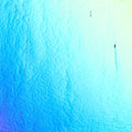 Dichro on Black, Crinklized, Splinter Rainbow 3 Opalescent, Thin-rolled, 2 mm, Fusible, 3 x 3 in.