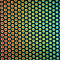 Dichro on Black, Med Dots Opalescent, Thin-rolled, 2 mm, Fusible, 3 x 3 in.