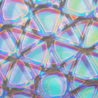 Dichro on Clear, Geodesic, Mixture Transparent, Thin-rolled, 2 mm, Fusible, 3 x 3 in.