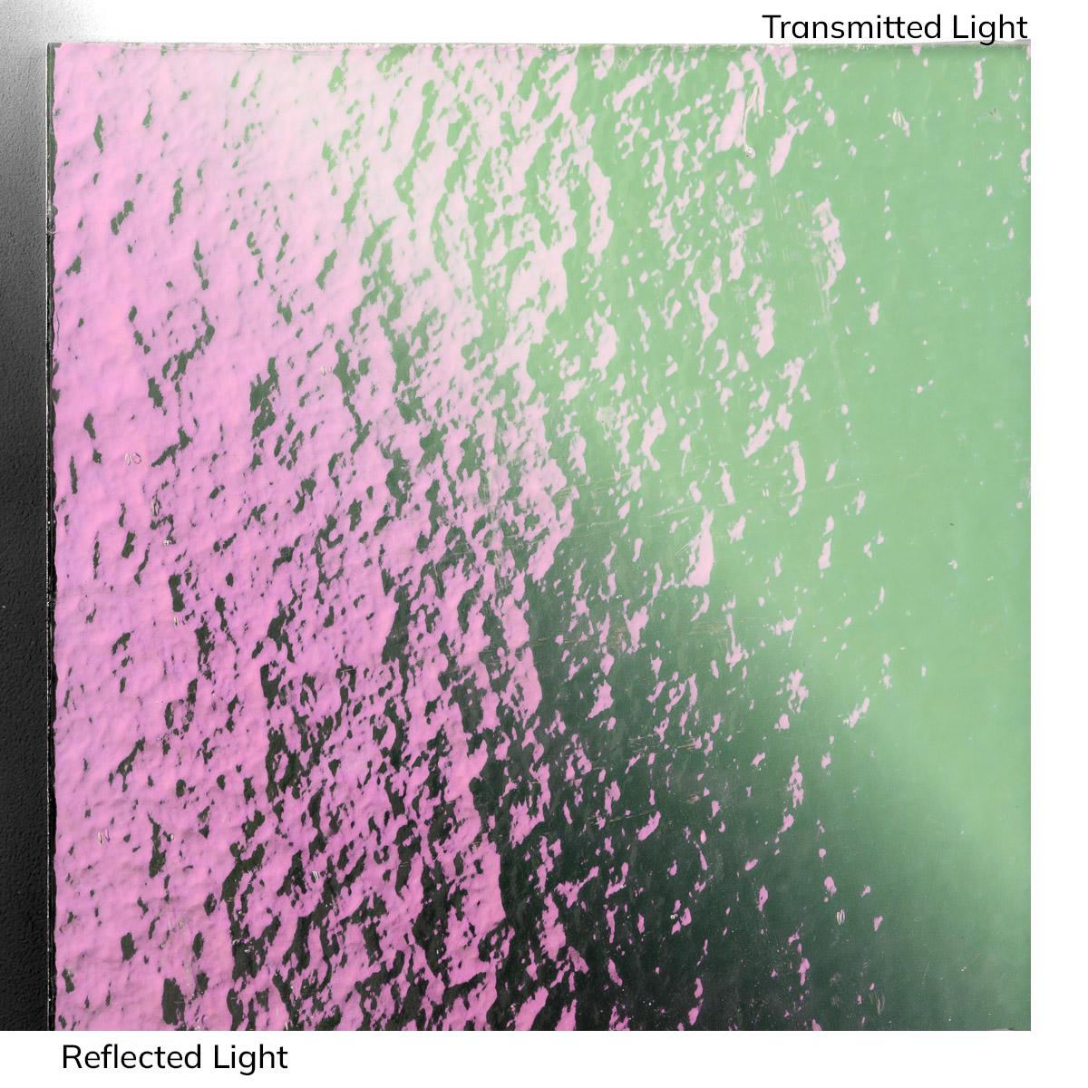 Dichro on Clear, Purple Transparent, Thin-rolled, 2 mm, Fusible, 3 x 3 in.