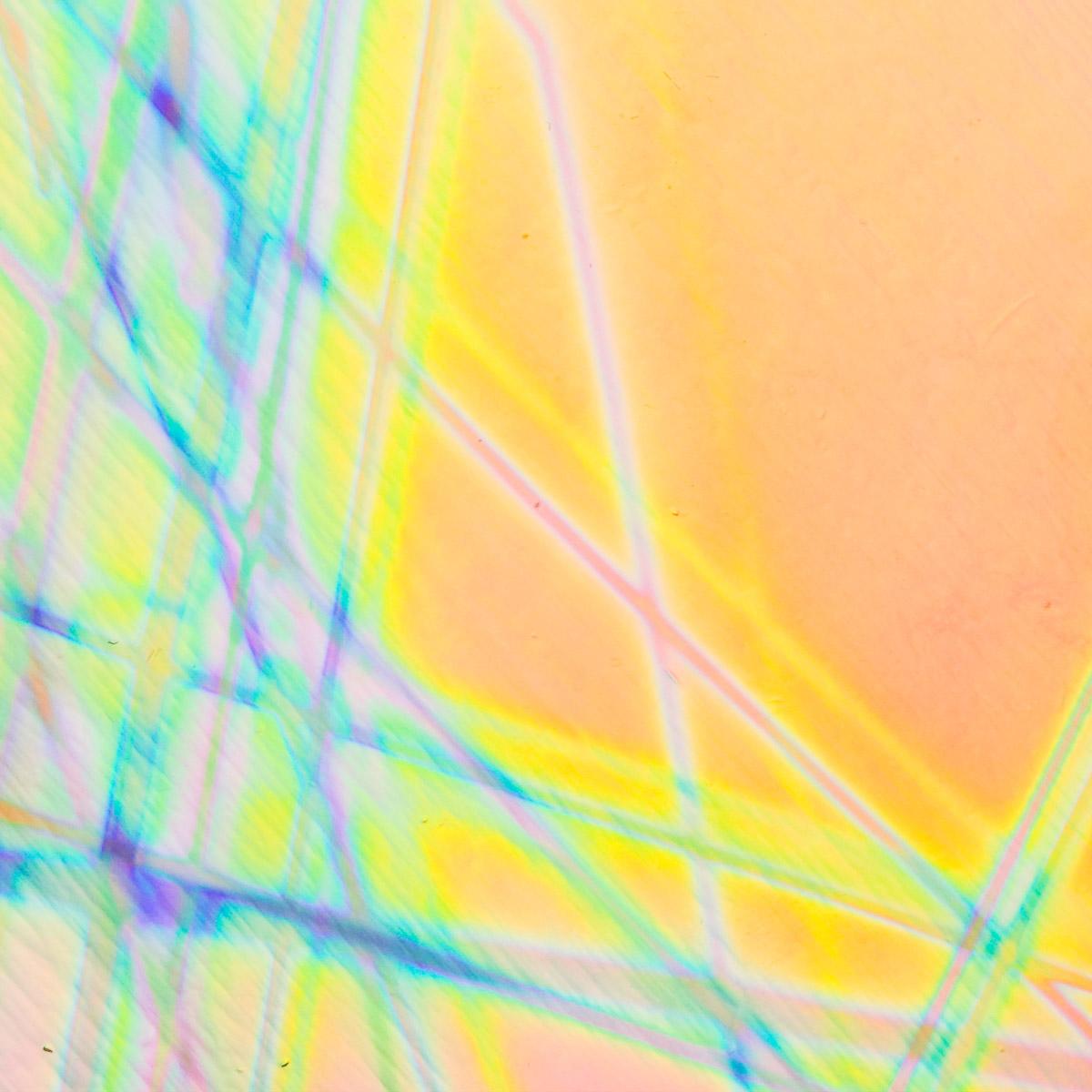 Dichro on Clear, Pixie Stix, Mixture Transparent, Thin-rolled, 2 mm, Fusible, 3 x 3 in.