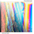 Dichro on Clear, Rainbow B Transparent, Thin-rolled, 2 mm, Fusible, 3 x 3 in.