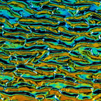 Black, Dichroic, Rainbow Opalescent, Ripple, 3 mm, Fusible, 3 x 3 in.