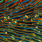 Black, Dichroic, Rainbow Opalescent, Herringbone, 3 mm, Fusible, 3 x 3 in.