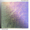 Clear, Dichroic, Rainbow Transparent, Thin, Reeded Texture, 2 mm, Fusible, 3 x 3 in.