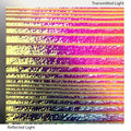 Clear, Dichroic, Rainbow Transparent, Thin, Accordion Texture, 2 mm, Fusible, 3 x 3 in.
