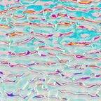 Clear, Dichroic, Rainbow Transparent, Ripple, 3 mm, Fusible, 3 x 3 in.