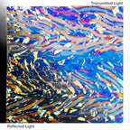 Clear, Dichroic, Rainbow Transparent, Herringbone, 3 mm, Fusible, 3 x 3 in.