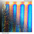 Dichro on Clear, Rainbow A Transparent, Thin-rolled, 2 mm, Fusible, 3 x 3 in.