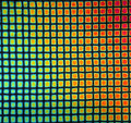 Dichro on Black, Small Squares Opalescent, Thin-rolled, 2 mm, Fusible, 3 x 3 in.