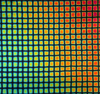 Dichro on Clear, Small Squares Transparent, Thin-rolled, 2 mm, Fusible, 3 x 3 in.